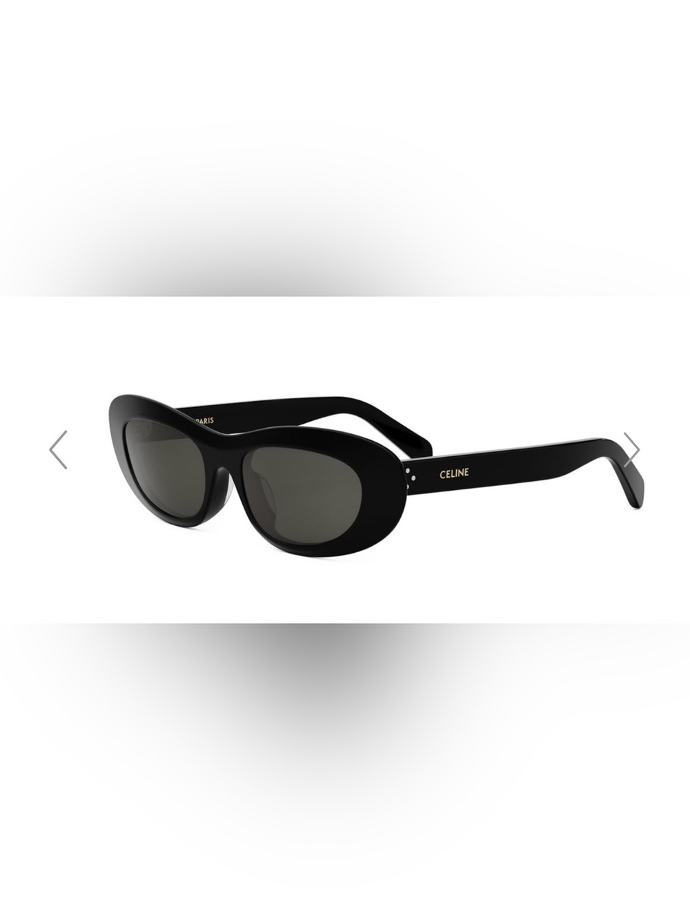 NEW Celine 3 DOTS Sun. Black Oval Acetate Sunglasses with Gold Logo